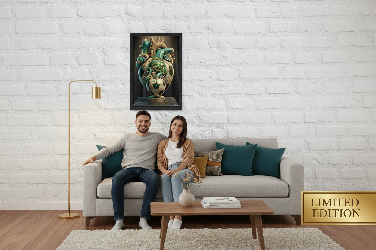 "Cuadro fútbol arte escultórico corazón Mundial 2026 decoración sala"