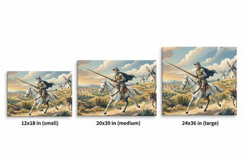 Cuadro Don Quijote de la Mancha lienzo arte clásico español decoración oficina biblioteca
