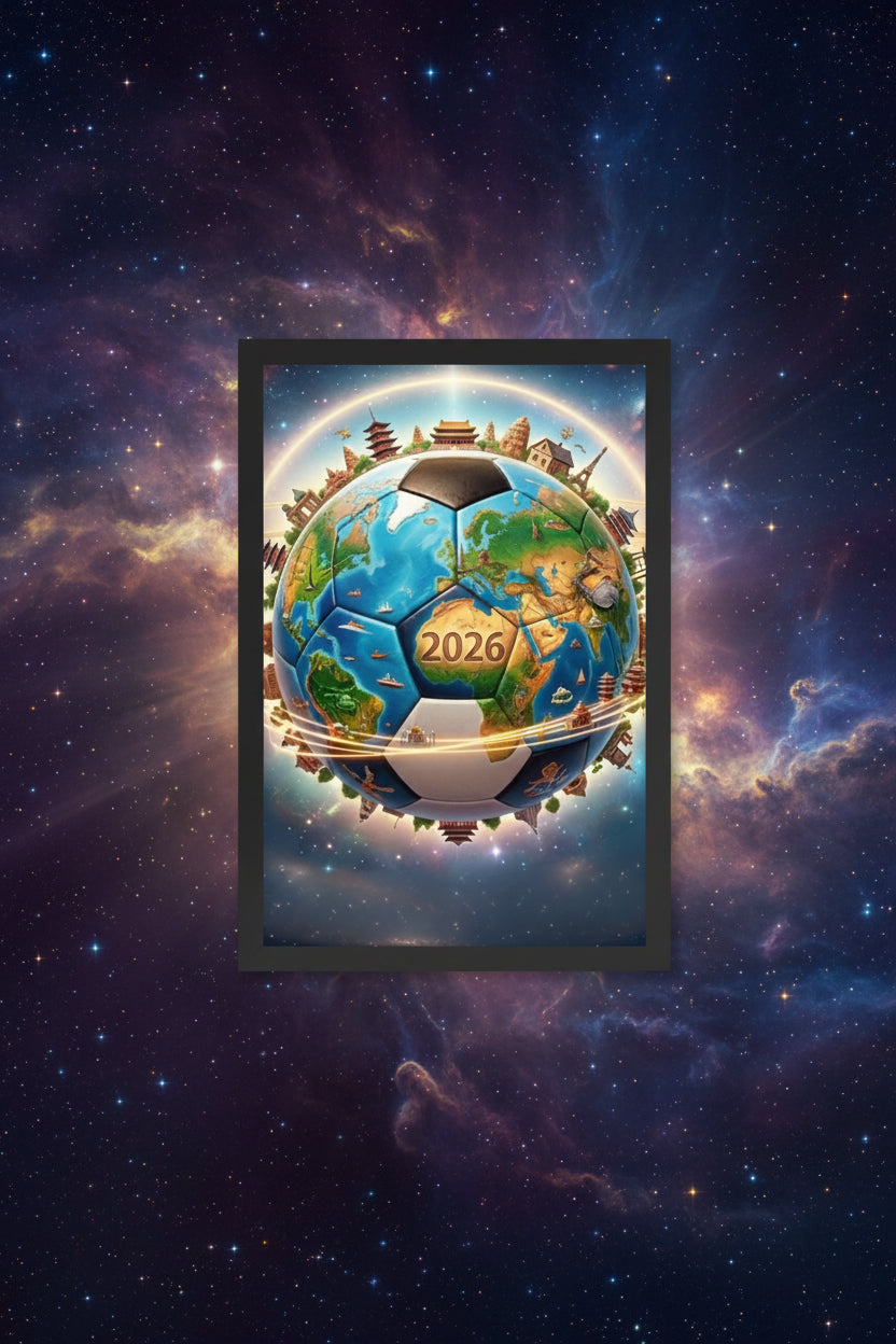 "Cuadro fútbol planeta tierra Mundial 2026 decoración hogar edición limitada"