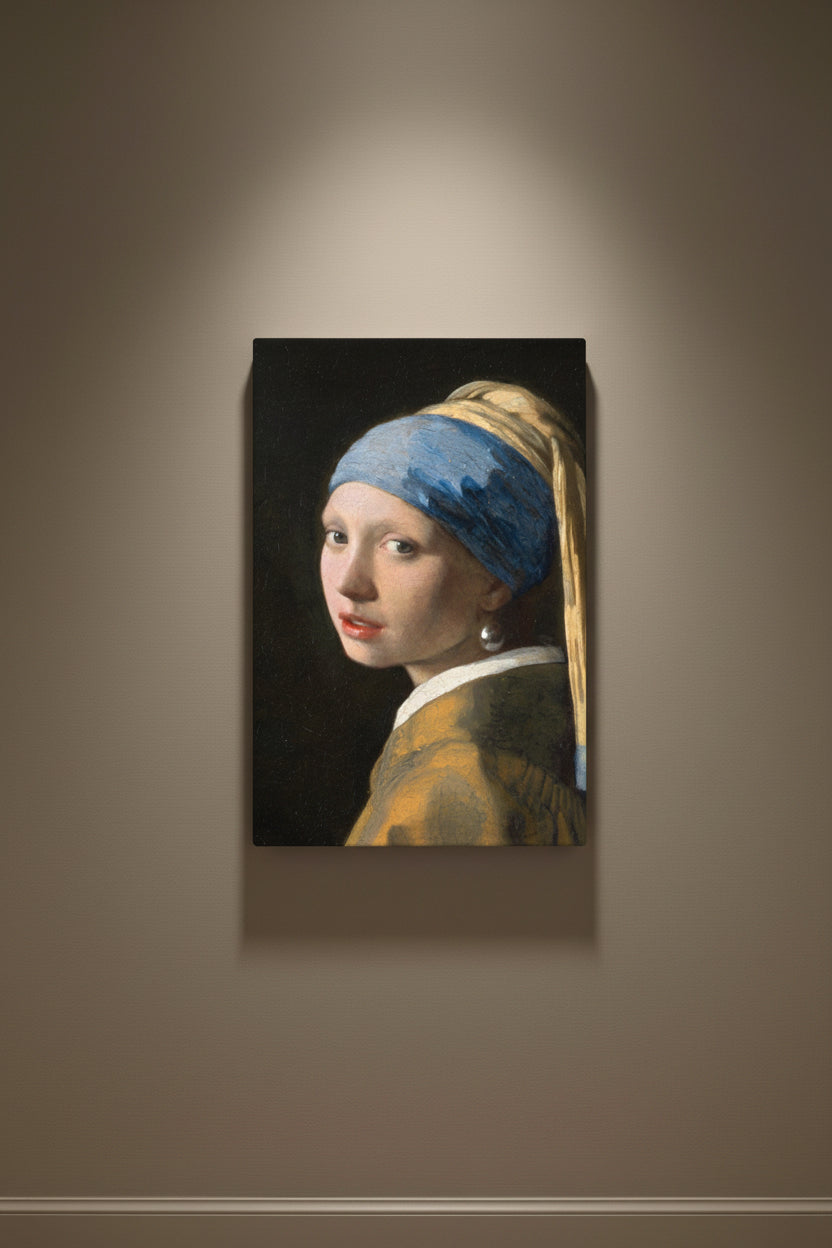 Cuadro La Joven de la Perla Vermeer arte clásico lienzo decoración recámara elegante