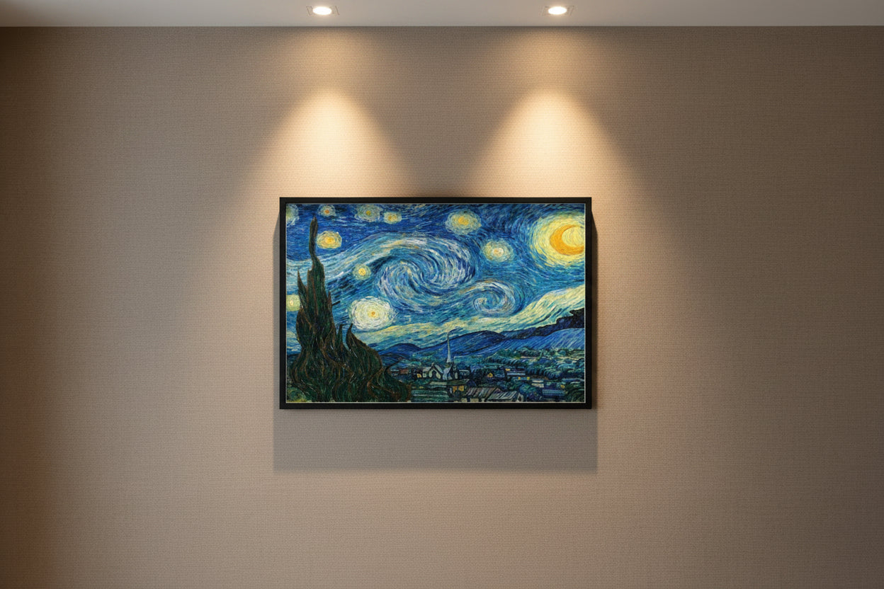 Póster enmarcado La Noche Estrellada Van Gogh arte icónico decoración moderna hogar